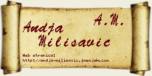 Anđa Milisavić vizit kartica